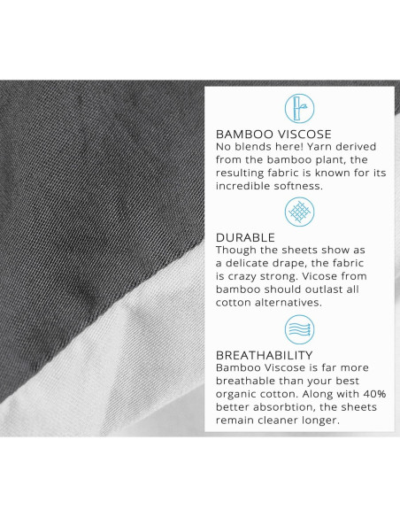 Juego de Sábanas Rey 6p Viscosa Bambú Wooflinen Gris Moderno