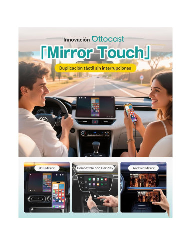 Ottocast Mirror Touch - Adaptador Inalámbrico CarPlay 207g