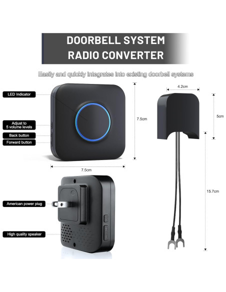 Timbre Inalámbrico Bistee para Video Blink - 1 Extensor y Receptor