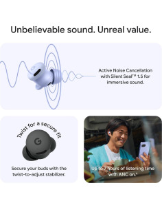 Auriculares Inalámbricos Google Pixel Buds 2a - Iris - Cancelación de Ruido 2