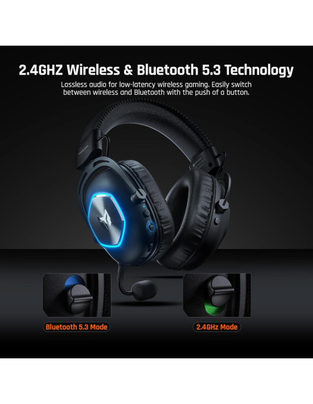 Auriculares Gaming Inalámbricos BIGBIG WON HALO PRO 35H