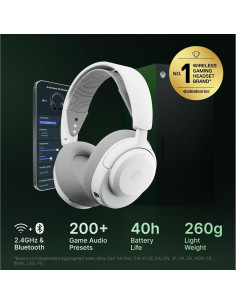 Auriculares Gaming Inalámbricos SteelSeries Arctis Nova 3X - 40h Batería - Bluetooth y 2.4GHz - Blanco 2