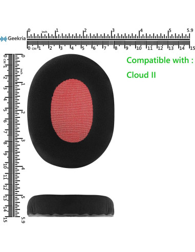 Almohadillas de Repuesto Geekria Velour para Auriculares HyperX Cloud