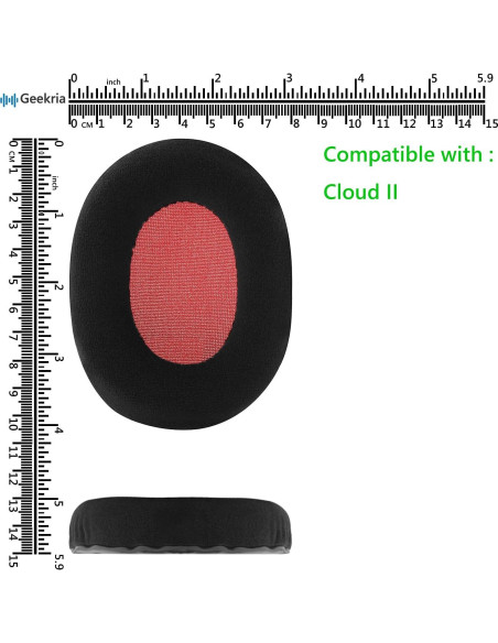 Almohadillas de Repuesto Geekria Velour para Auriculares HyperX Cloud