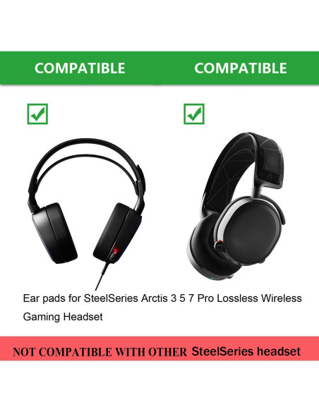 Almohadillas de Reemplazo Defean para SteelSeries Arctis 1/3/5/7/9 - Negro