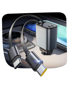 Cargador de Coche Retráctable LISEN 69W USB-C para iPhone 17