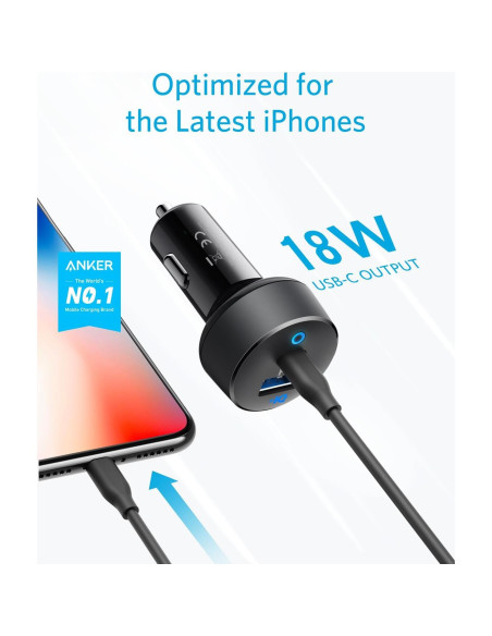 Cargador de Coche USB-C Anker A2720 32W 2 Puertos