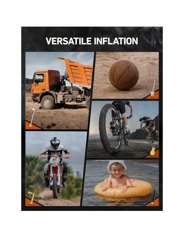 Inflador de Neumáticos AstroAI 2025 con Manómetro 230 PSI