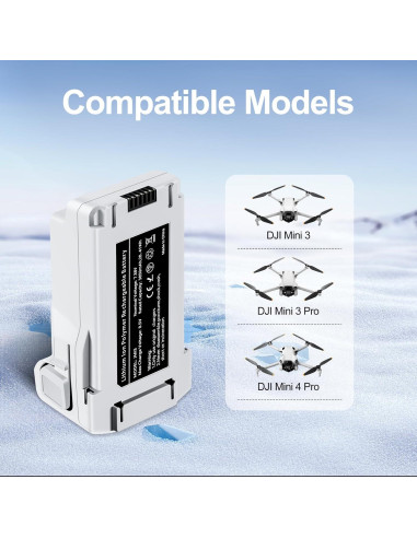 2 Baterías de Vuelo Inteligente 3850mAh + Cargador DJI Mini 3/4 Pro