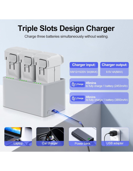 2 Baterías de Vuelo Inteligente 3850mAh + Cargador DJI Mini 3/4 Pro