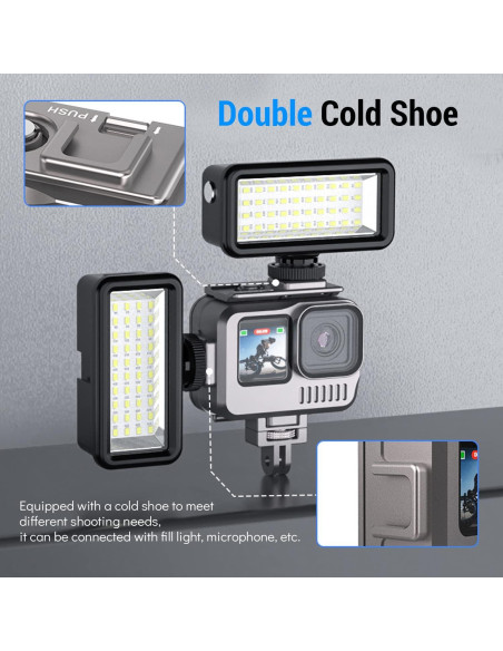 Funda Impermeable Aluminio GoPro Hero 12/11/10/9 40M Negra