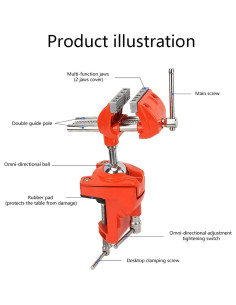 Morsa de Banco Articulada 70mm Aluminio CYTGOUPER Rotativa 360 2