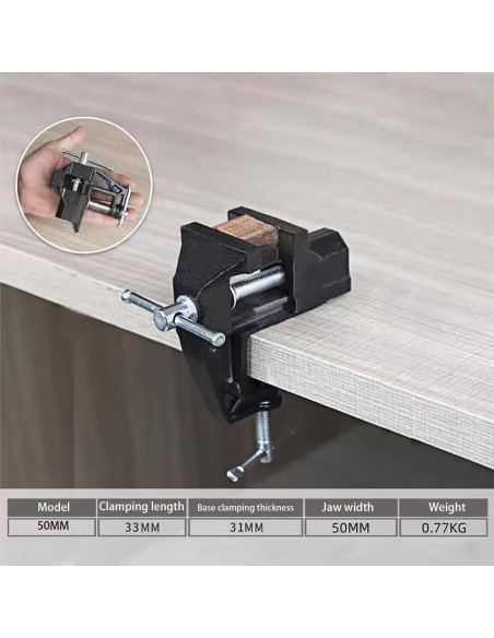 Mini Prensa de Banco MIKMAYTOO 5 cm Negra Portátil