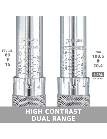 Llave de Torque de Click 3/8" Amazon Basics 15-80 ft-lb