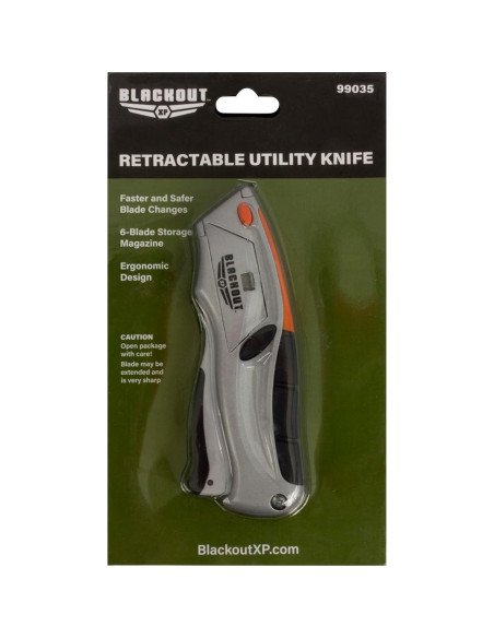 Cuchillo Utility Retráctil Blackout XP con 6 Cuchillas