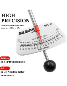 Llave de Torque de Viga MILMUMU 1/4" 0-9 Nm 0-80 in-lb 2
