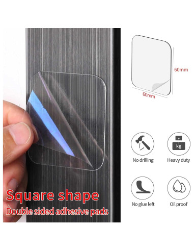 Cinta de Montaje Doble Cara MILEQEE 80 Piezas 60mm Fuerte