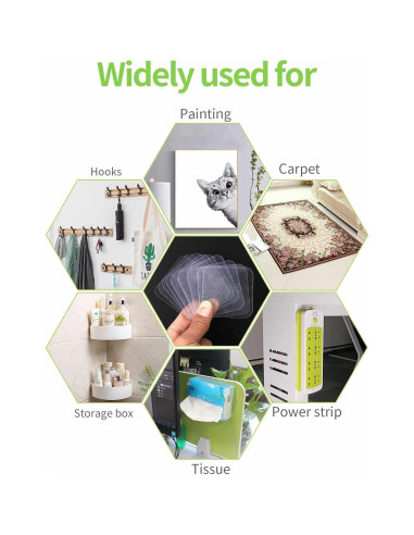 Cinta de Montaje Doble Cara MILEQEE 80 Piezas 60mm Fuerte