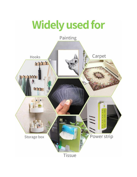 Cinta de Montaje Doble Cara MILEQEE 80 Piezas 60mm Fuerte