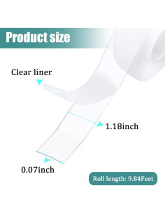2 Rollos de Cinta Nano Doble Cara Ykimok 3m Transparente 2