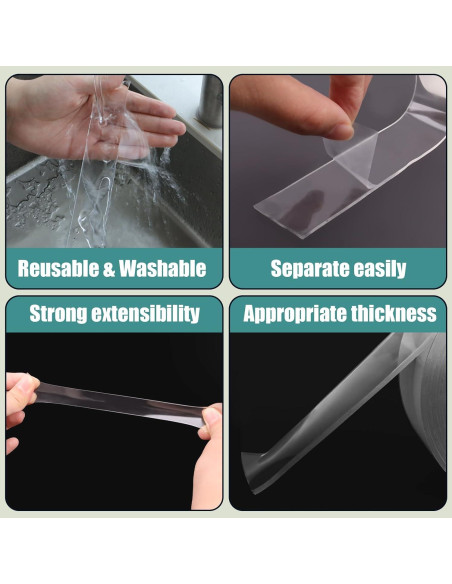 2 Rollos de Cinta Nano Doble Cara Ykimok 3m Transparente