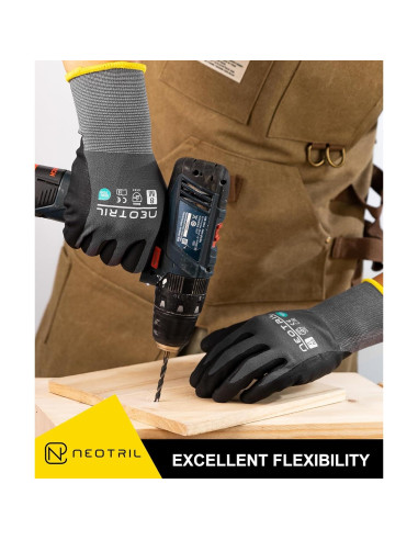 Guantes de Trabajo NEOTRIL Nitrilo MicroFoam 6 Pares Táctiles