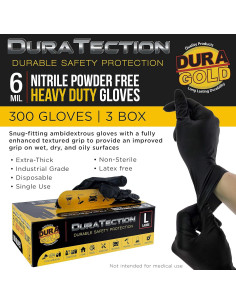 Guantes Desechables de Nitrilo Negro Dura-Gold 6 Mil - Mediano 2