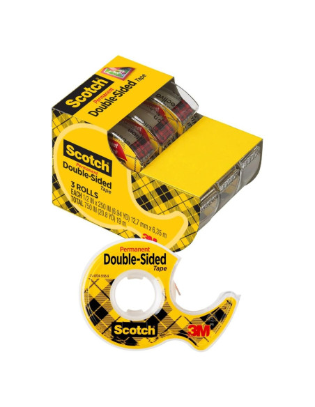 Cinta Doble Cara Scotch 12.7 mm x 6.35 m - 3 Rollos