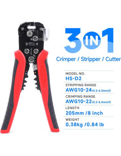 Desforrador Cortador Crimpador Automático Wekesigo 3-en-1 371g 2