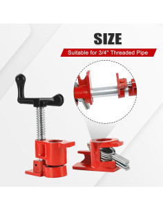 Juego de 6 Abrazaderas de Tubo 19 mm FLKQC para Madera 2