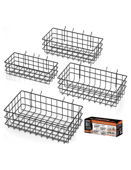 Cestas para Tablero de Clavos HORUSDY - Paquete de 4 Tamaños