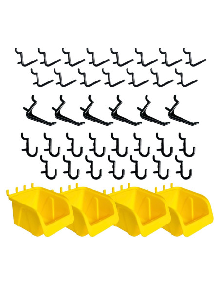 Conjunto de Bins y Ganchos WallPeg para Tablero de Clavos