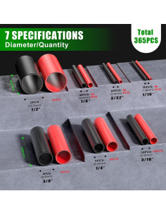 Kit de Tubo Termoretractil ELECFUN 365 pcs - Adhesivo 3:1 2