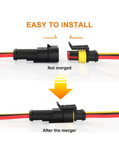Conector Impermeable 3 Pines NAOEVO 16 AWG para Coche Barco 2