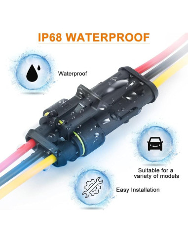 Conector Impermeable 3 Pines NAOEVO 16 AWG para Coche Barco