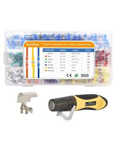 Kit de Conectores de Alambre de Soldadura Amliber 520PCS con Pistola de Calor 450W