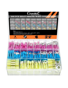 Kit 300 Conectores Termocontraíbles Camtek AWG 22-10 Impermeables
