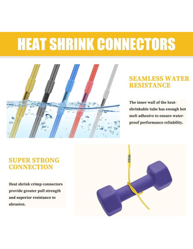 Kit 300 Conectores Termocontraíbles Camtek AWG 22-10 Impermeables