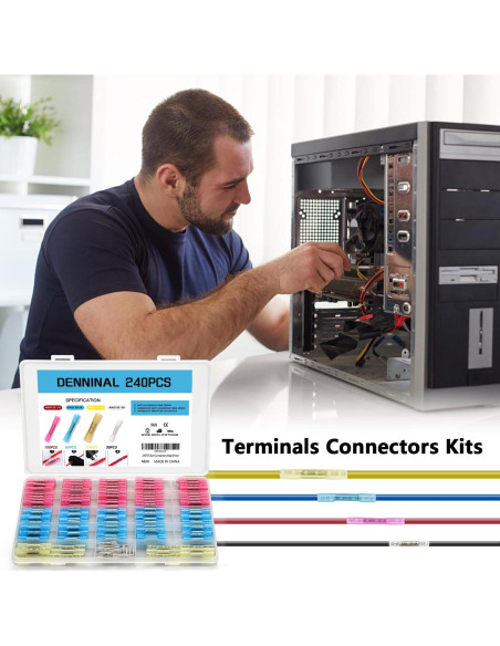 Kit de Conectores Térmicos a Prueba de Agua Denninal 240 Piezas