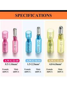 Kit 300 Conectores de Bala Termocontraíbles Camtek Aislados 2