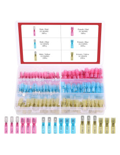 Kit de Conectores Termocontraíbles Hilitchi 160Pcs Hembra/Macho