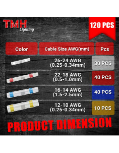 Kit de Conectores de Cable TMH 120 Piezas Aislados y Sellados 2