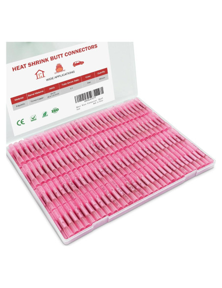 Kit de 300 Conectores Termoretráctiles Onsski Rojo A.W.G 22-16