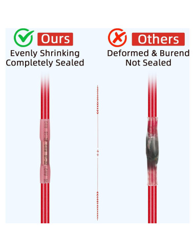 Kit de 300 Conectores Termoretráctiles Onsski Rojo A.W.G 22-16