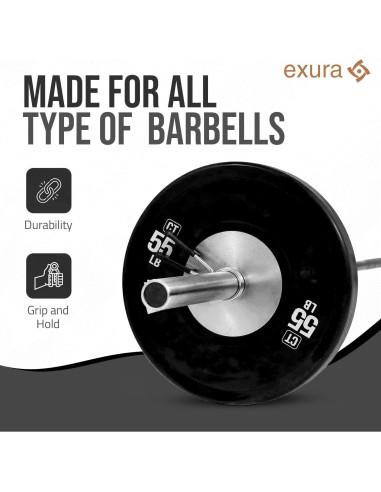 Collares de Resorte Exura 2 Pares 25mm y 50mm para Barra