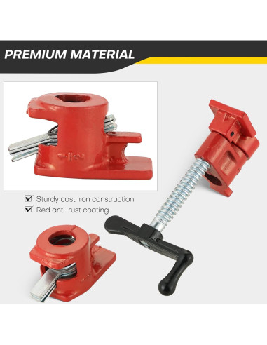Juego de Abrazaderas de Tubo Acymner 4 Pzas 1/2" Hierro Fundido