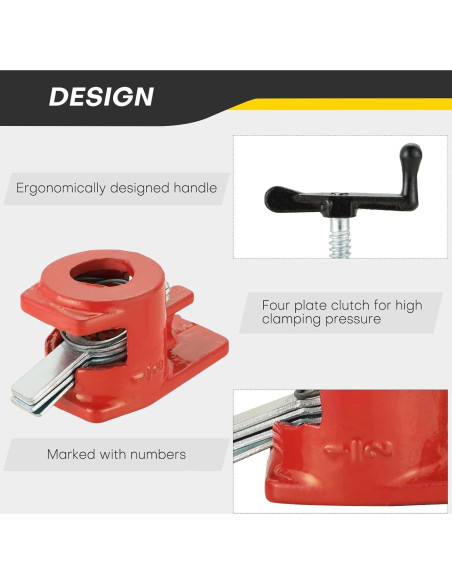 Juego de Abrazaderas de Tubo Acymner 4 Pzas 1/2" Hierro Fundido