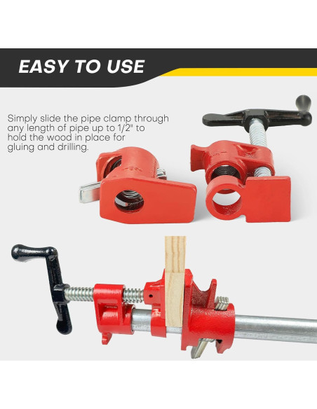 Juego de Abrazaderas de Tubo Acymner 4 Pzas 1/2" Hierro Fundido