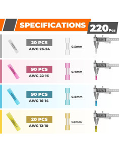 Kit de Crimpado y Pelado Noxtren 220PCS Conectores Termorretráctil 2