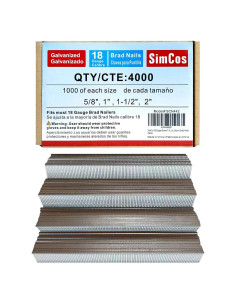 Clavos Brad T-Head Galvanizados 18 GA SimCos 4000 PCS